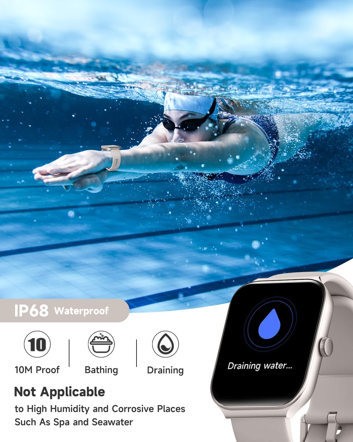 Smart Watch for Men Women Alexa Built-in, 1.95" Fitness Tracker with Answer/Make Calls, IP68 Waterproof/Sleep Tracker/Heart Rate/100 Sports, Fitness Watch Compatible iOS Android - Image 8