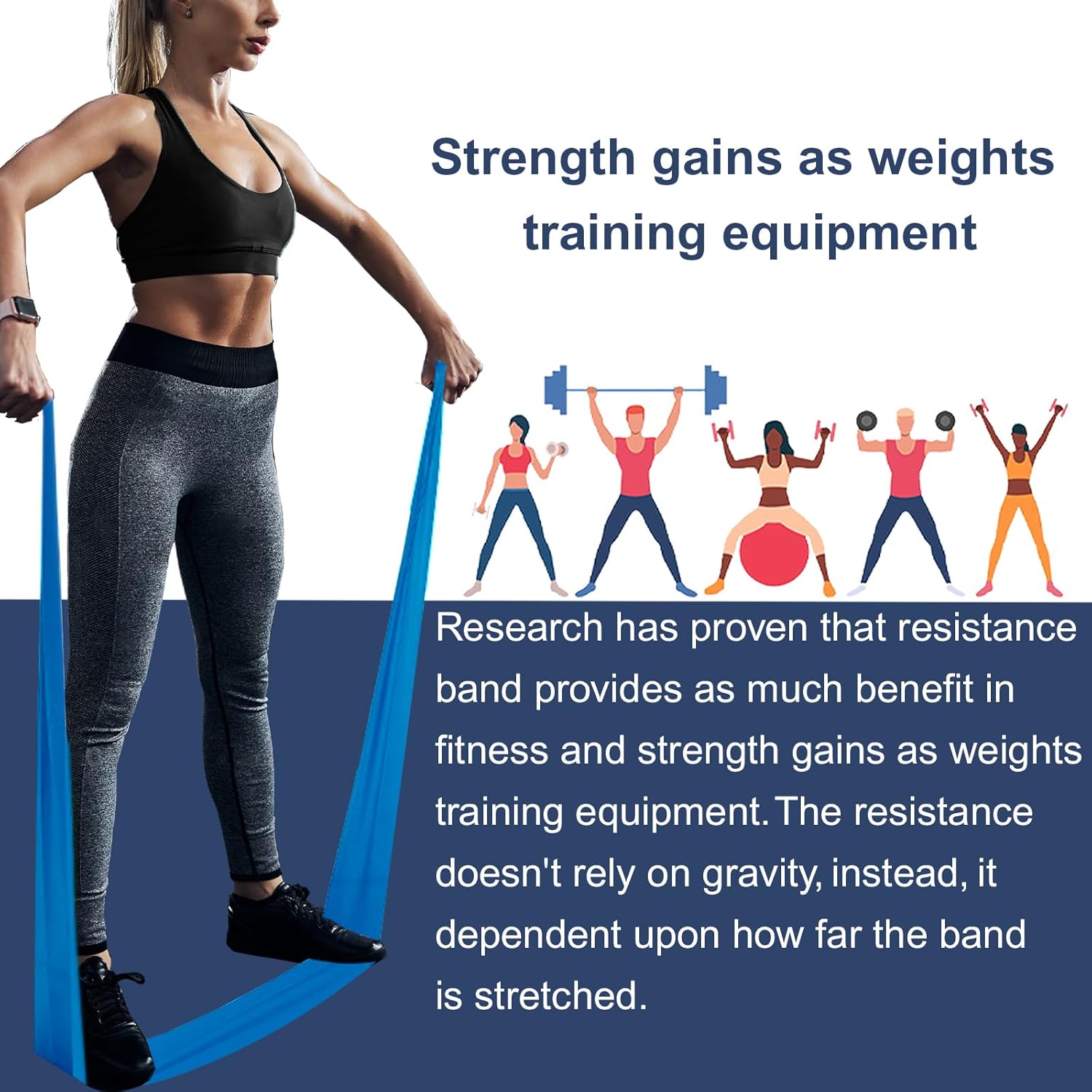 Resistance Bands,Professional Long Non-Latex Elastic Stretch Bands,Exercise Bands for Physical Therapy, Yoga, Pilates, Rehab, at-Home or The Gym Workouts, Strength Training - Image 4