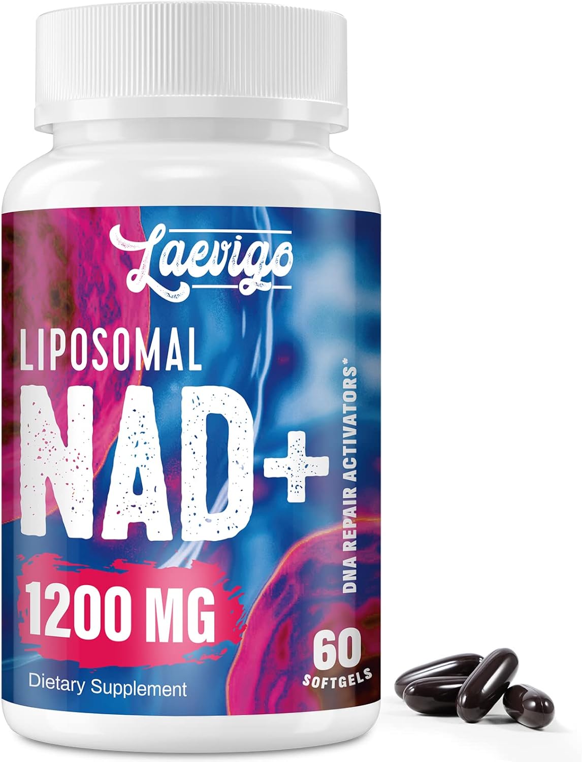 1200mg Liposomal NAD+ Supplement, Ultra Purity Actual NAD Supplement, Enhanced Absorption, Boosting NAD+, Age Defense, Energy, Metabolic Repair, 60 Softgels - Image 2
