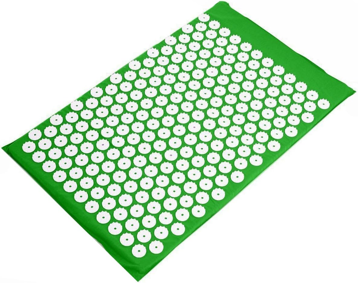 Acupressure Mat and Pillow Set for Back/Neck Pain, Acupuncture Products to Relieve Muscle Fatigue, Improve Insomnia for Sedentary People, Acupuncture Eases Stress, Massage Mat, Green - Image 4