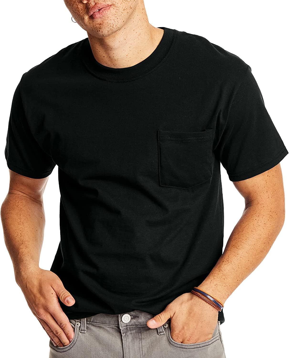 Hanes Men's Slightly Imperfect Soft Breathable Cool Comfort Pocket Tshirts 6 Pack - Image 8