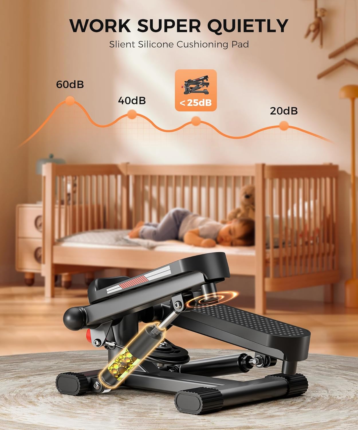 Mini Stepper with Hydraulic Fitness Stair Stepper for Home Workouts - Image 7
