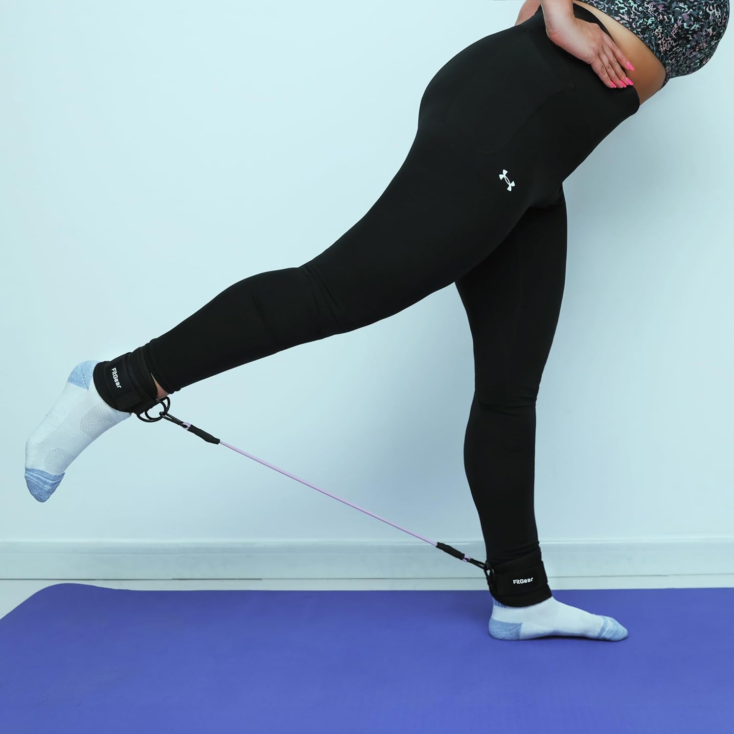 FitGear fit Gear Resistance Bands with Adjustable Ankle Cuffs for Legs, Butt, Glutes Training, Yoga, Pilates, Weightlifting - Image 5