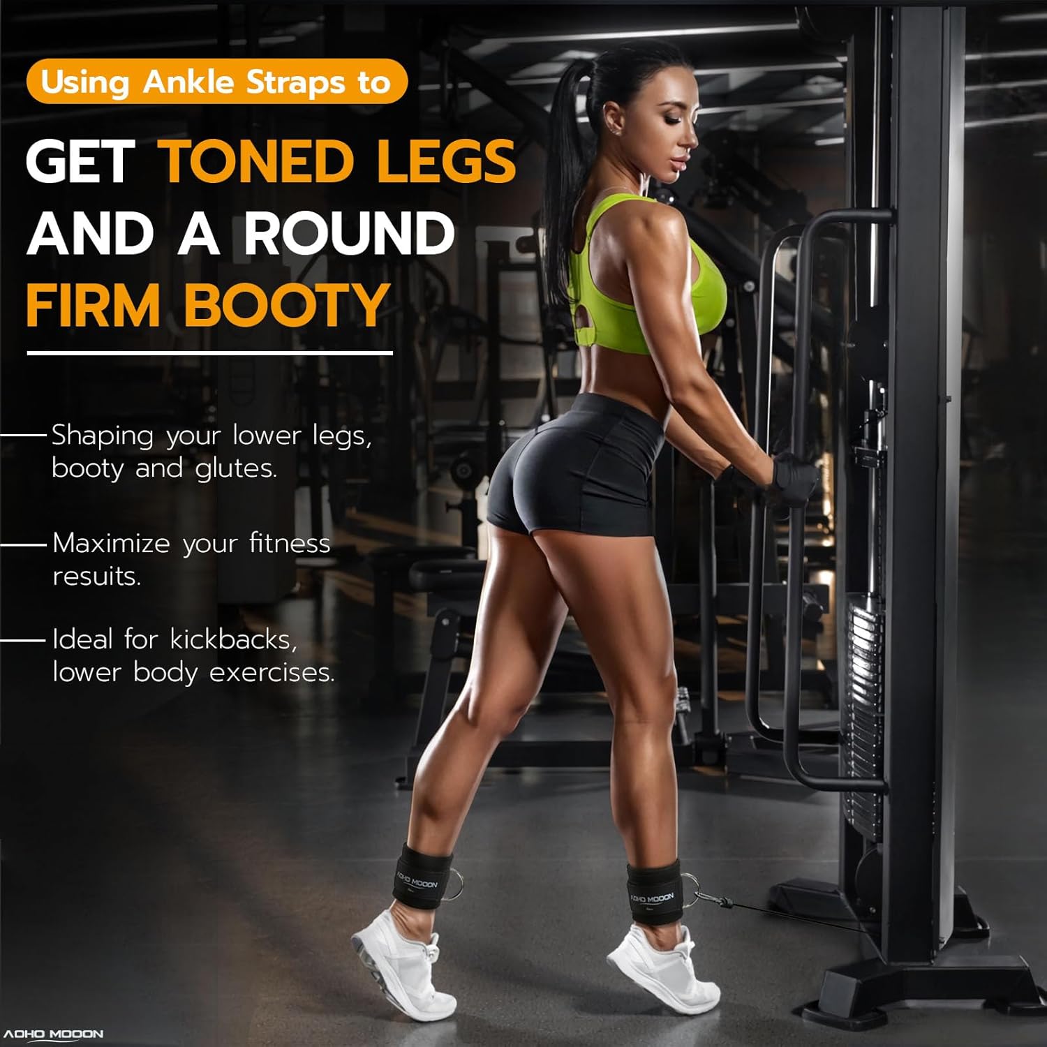 Comfortable Adjustable Padded Ankle Wrist Cuffs Neoprene Padded Straps D-Ring Glute Kickback for Cable Machine, Ideal for Glutes Exercises - Image 3