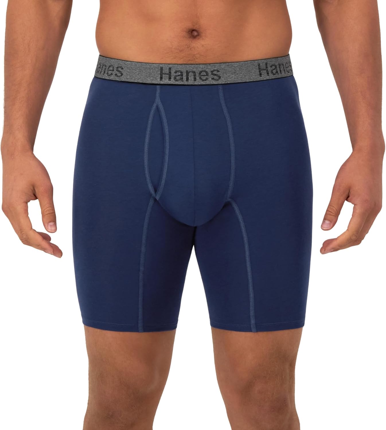 Hanes Men's Comfort Flex Fit Boxer Briefs, Ultra Soft Stretch, Long Leg & Regular Leg, 3- Pack - Image 3