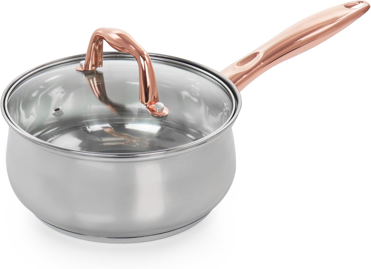 Gibson Home Bransonville 8 Piece Stainless Steel Cookware Set in Chrome and Bronze - Image 6
