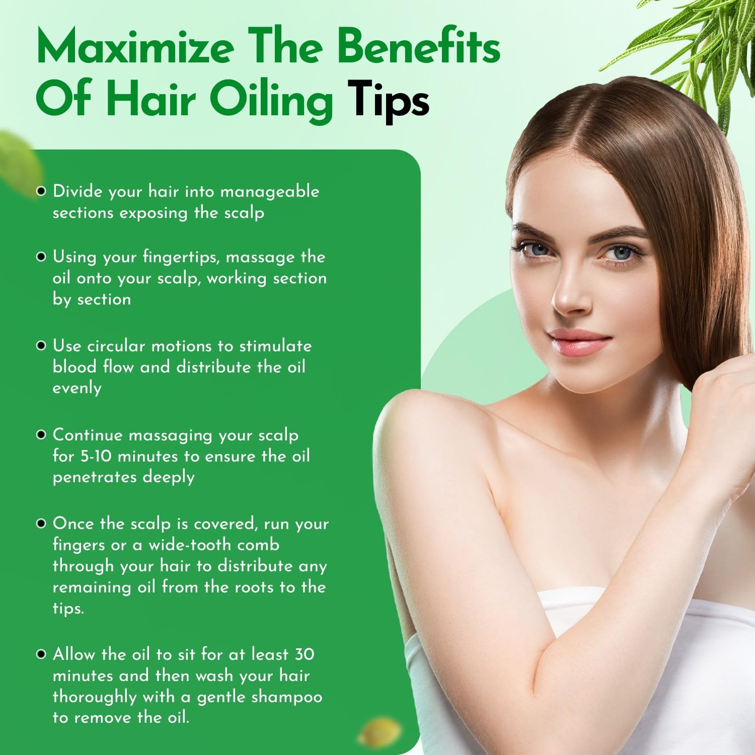 Rosemary Hair Oil For Growth with Castor Oil Batana Oil Pumpkin Seed Oil Peppermint Oil Silica Biotin Collagen Keratin Saw Palmetto Horsetail Tea Tree Vit E Aloe Vera Jojoba (1 Pack) - Image 6