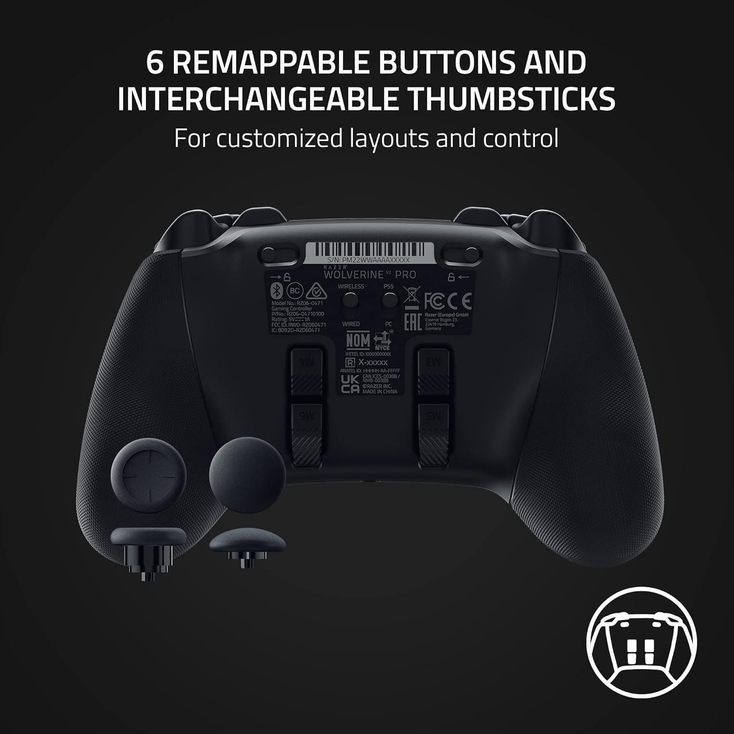 Razer Wolverine V2 Pro Wireless Gaming Controller with Hyperspeed Connection, Mecha-Tactile Action Buttons, and 8-Way Microswitch D-Pad (Renewed, Black) - Image 7