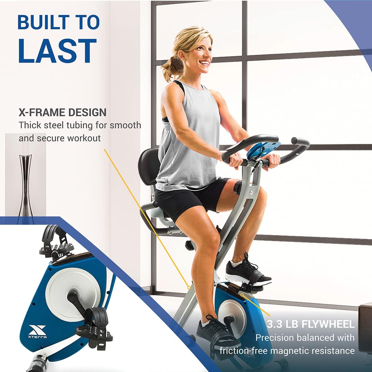 XTERRA Fitness Folding Exercise Bike, 225 LB Weight Capacity - Image 3