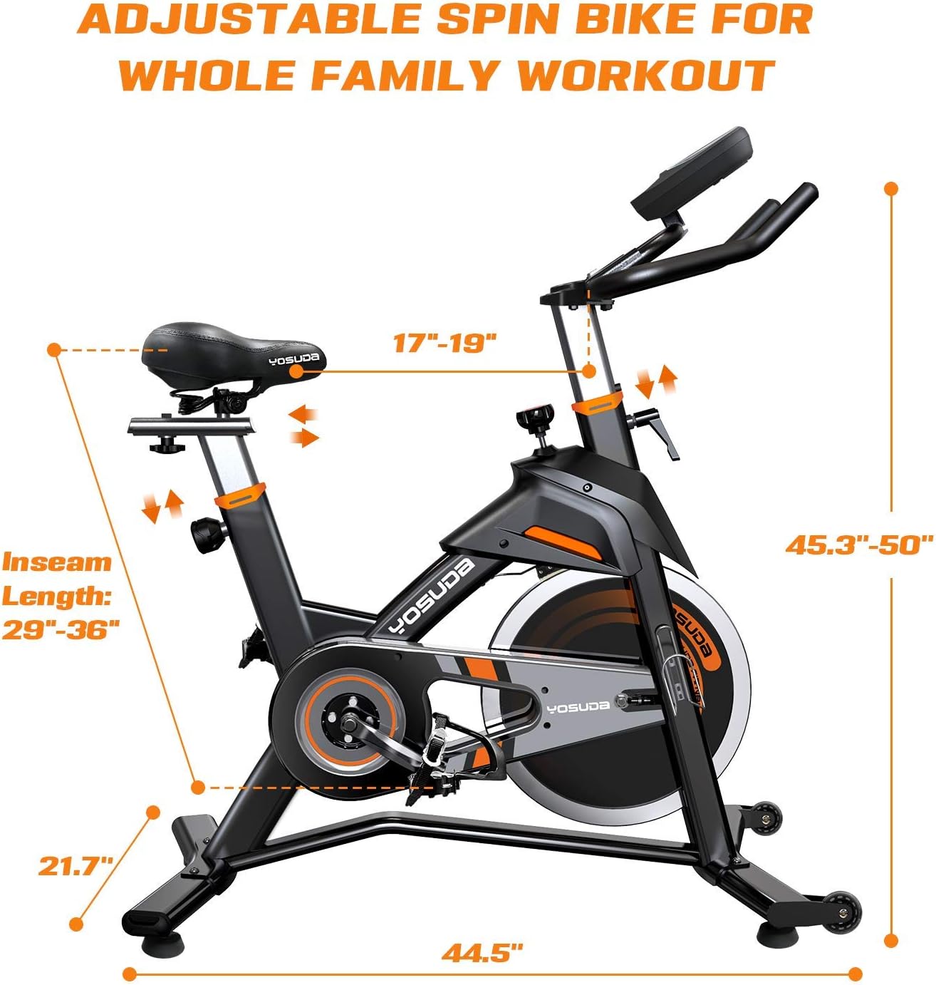 YOSUDA Light Commercial Exercise Bike for Home Magnetic Exercise Bike Stationary 350LB Capacity, Exercise Bike with Bluetooth, Indoor Cycling Bike with Tablet Mount & Comfortable Seat Cushion - Image 6