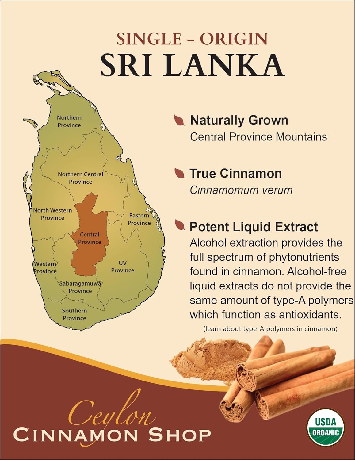 CinnaGold™ Organic Ceylon Cinnamon (100% Certified) Supplement, High-Potency Liquid Extract, 4 oz. – Super Antioxidant - Image 5