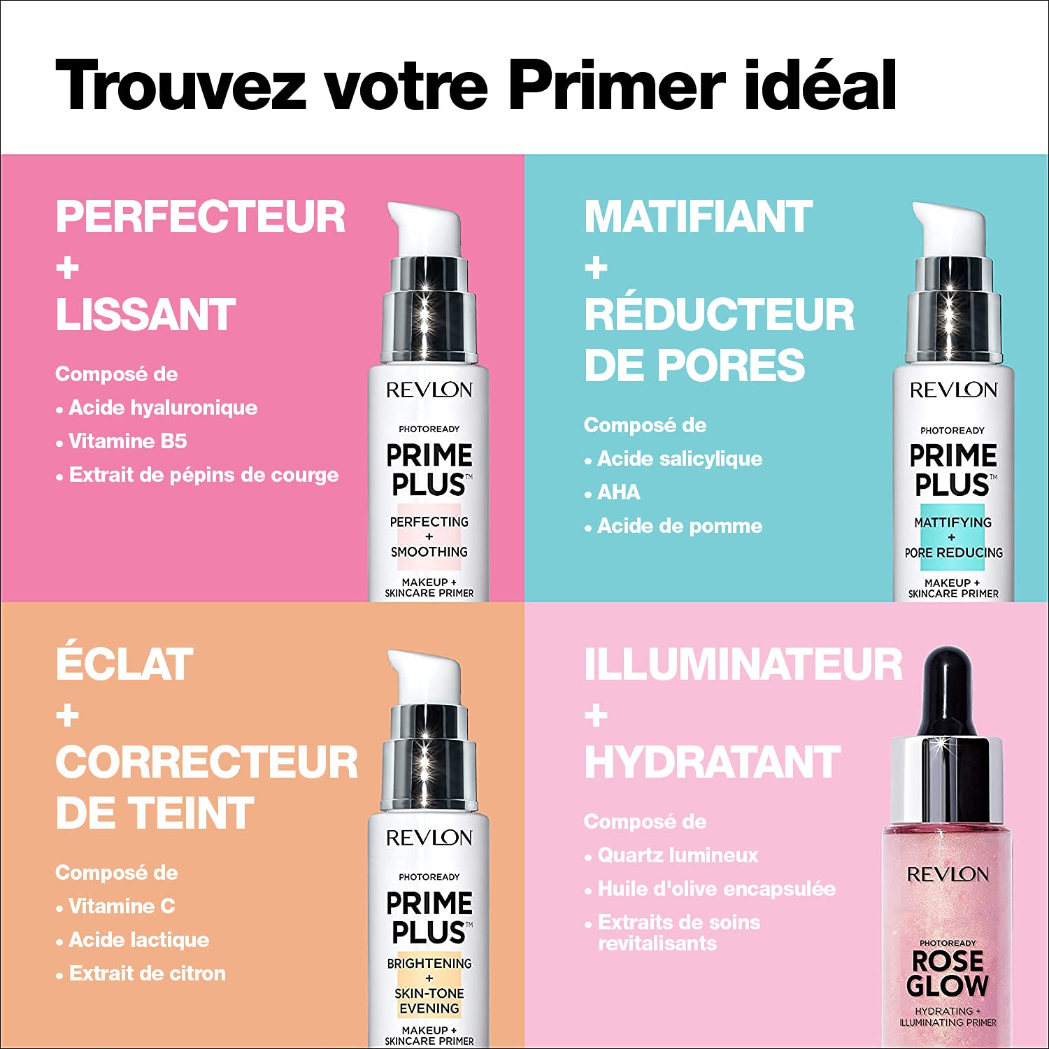 Revlon Face Primer, PhotoReady Prime Plus Face Makeup for All Skin Types, Blurs & Fills in Fine Lines, Infused with Salicylic Acid and AHA, Mattifying & Pore Reducing, 1 Oz - Image 7