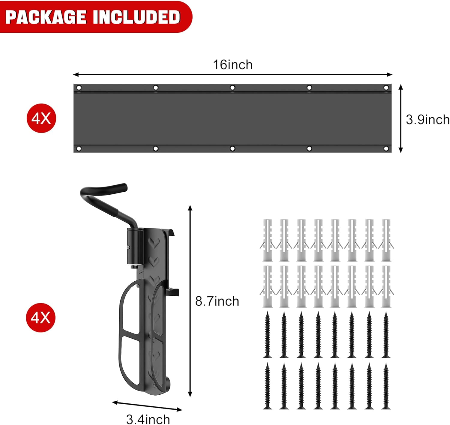 Ultrawall Swivel Bike Storage Rack, Adjustable Wall Mounted Bike Rack for Garage, Vertical Bike Hanger for Indoor Bicycle Storage, Space Saving Bike Holder - Image 6