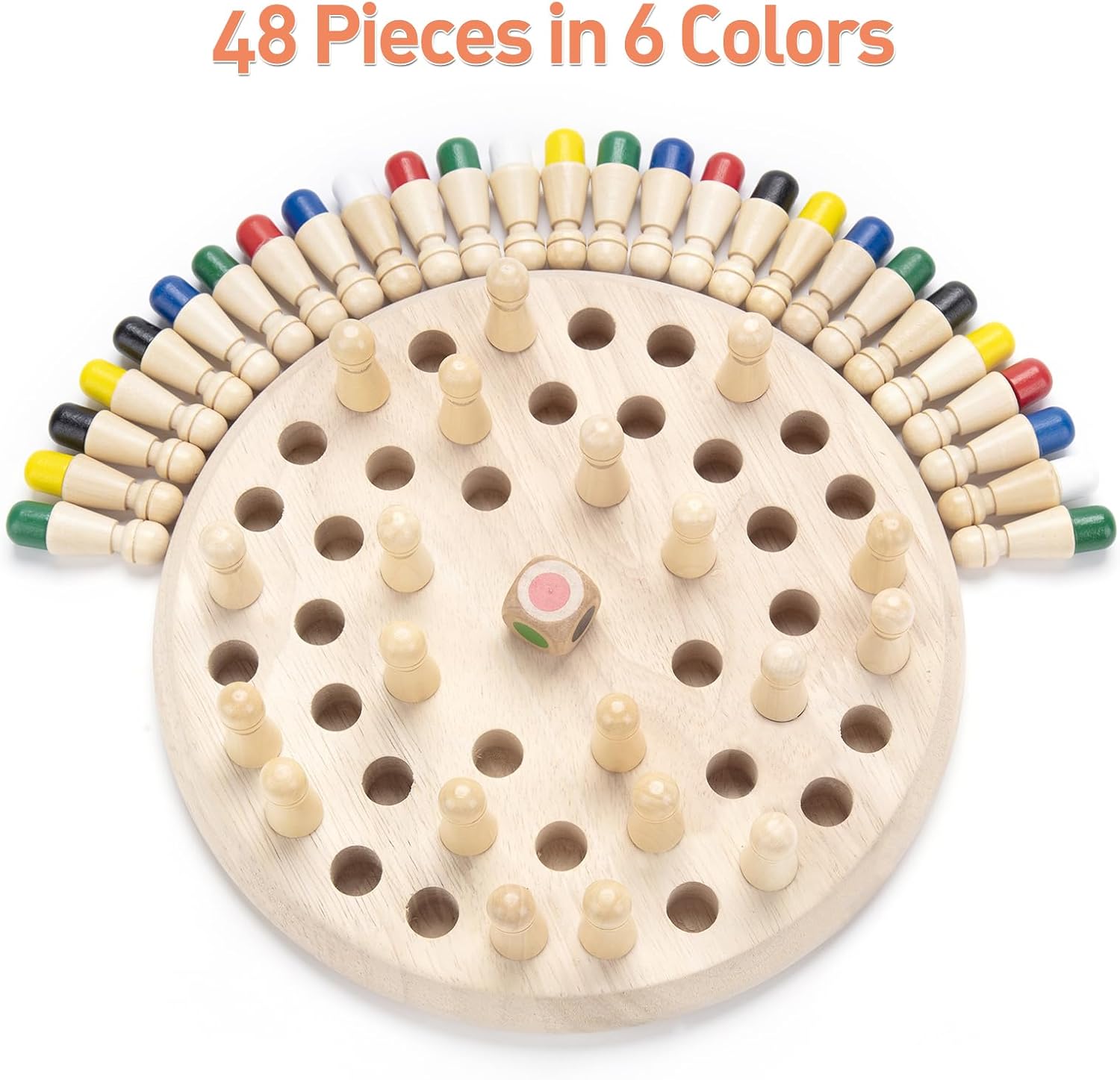 Wooden Memory Chess Matching Game: Large Family Board Games for Kids and Adults, Montessori Preschool Learning Educational Toy for Toddler 3 4 5 6 7 8+ Year Old, Birthday Gift for Boy Girl - Image 5