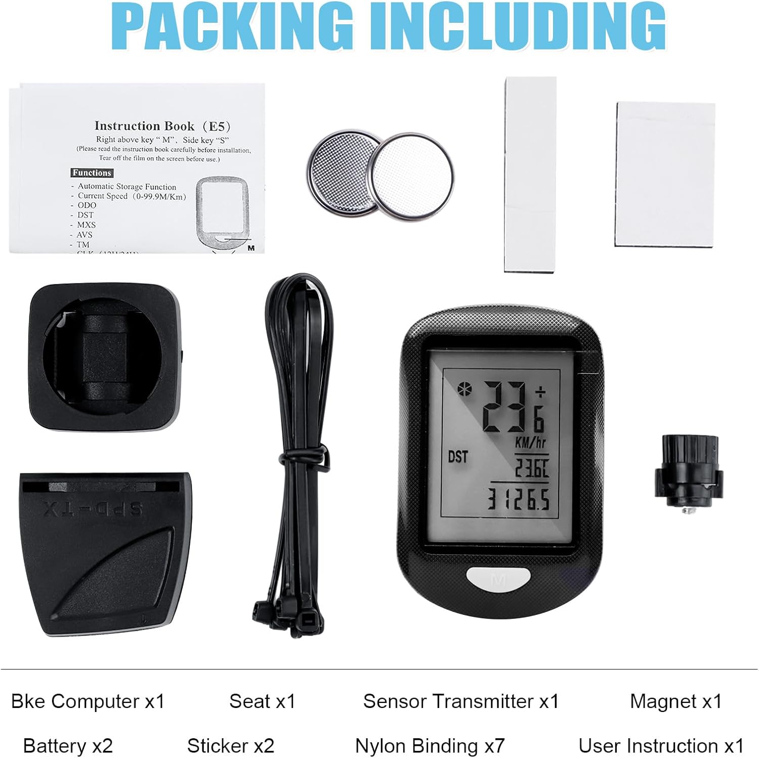 CYFIE Bike Computer Wireless, Multi-Functions Waterproof Bike Odometer and Speedometer mph, Cycling Speed Tracker with 2.9'' LCD Screen Backlight, Valentine's Gift for Bicyclist, Men, Women, Kids - Image 7
