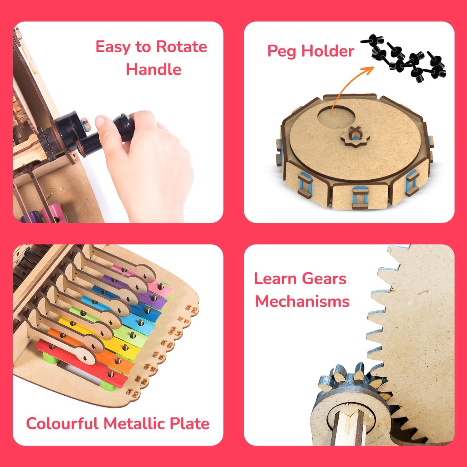 Smartivity Music Machine; Mechanical Action, Science, Engineering STEM and STEAM Building Kit for Kids Ages 8 and Up - Image 4