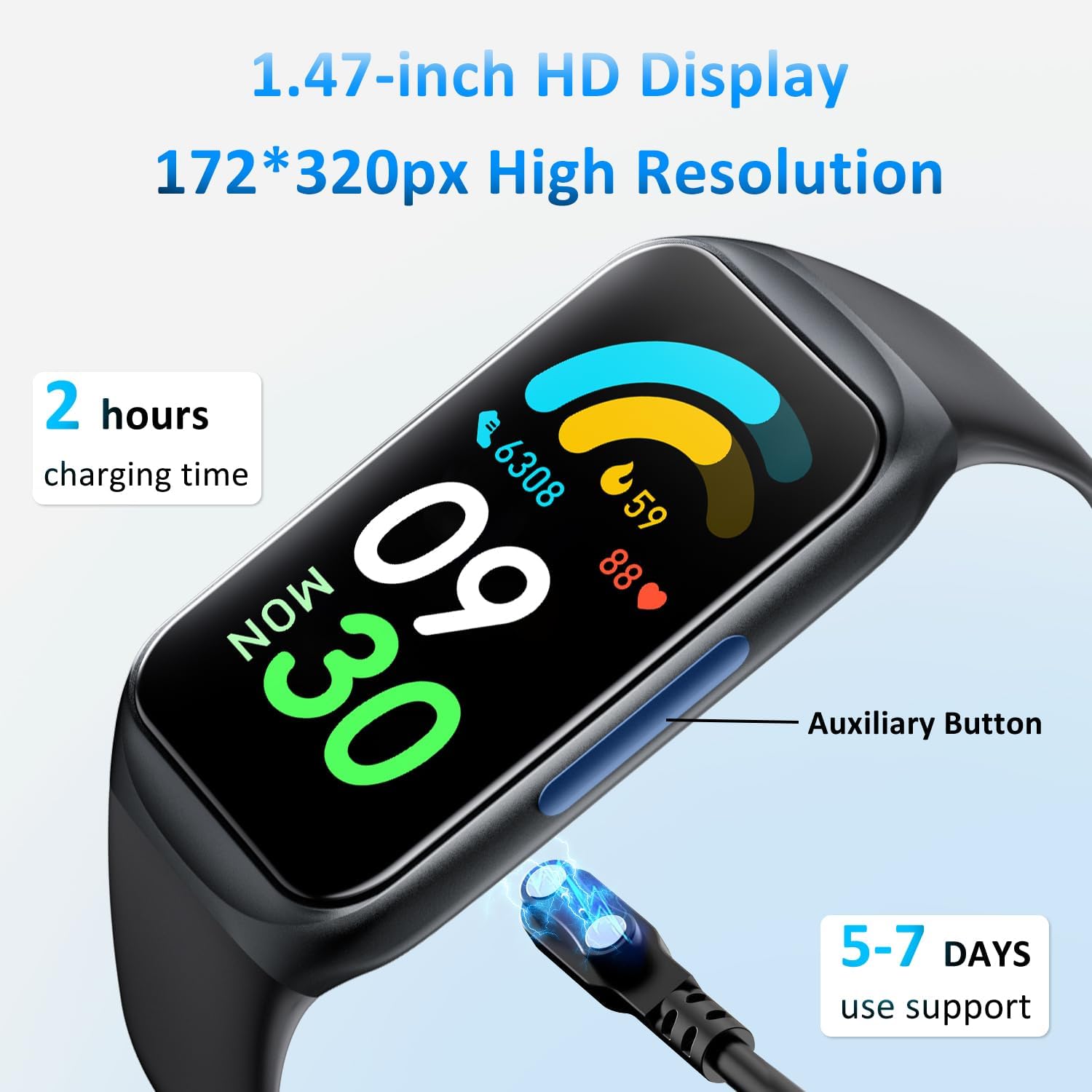 ENGERWALL Fitness Tracker Smart Watch for Women Men, 24/7 Heart Rate Sleep Monitor, Step Counter Step Tracker Watches with Android iOS, IP68 Waterproof Activity Tracker - Image 5
