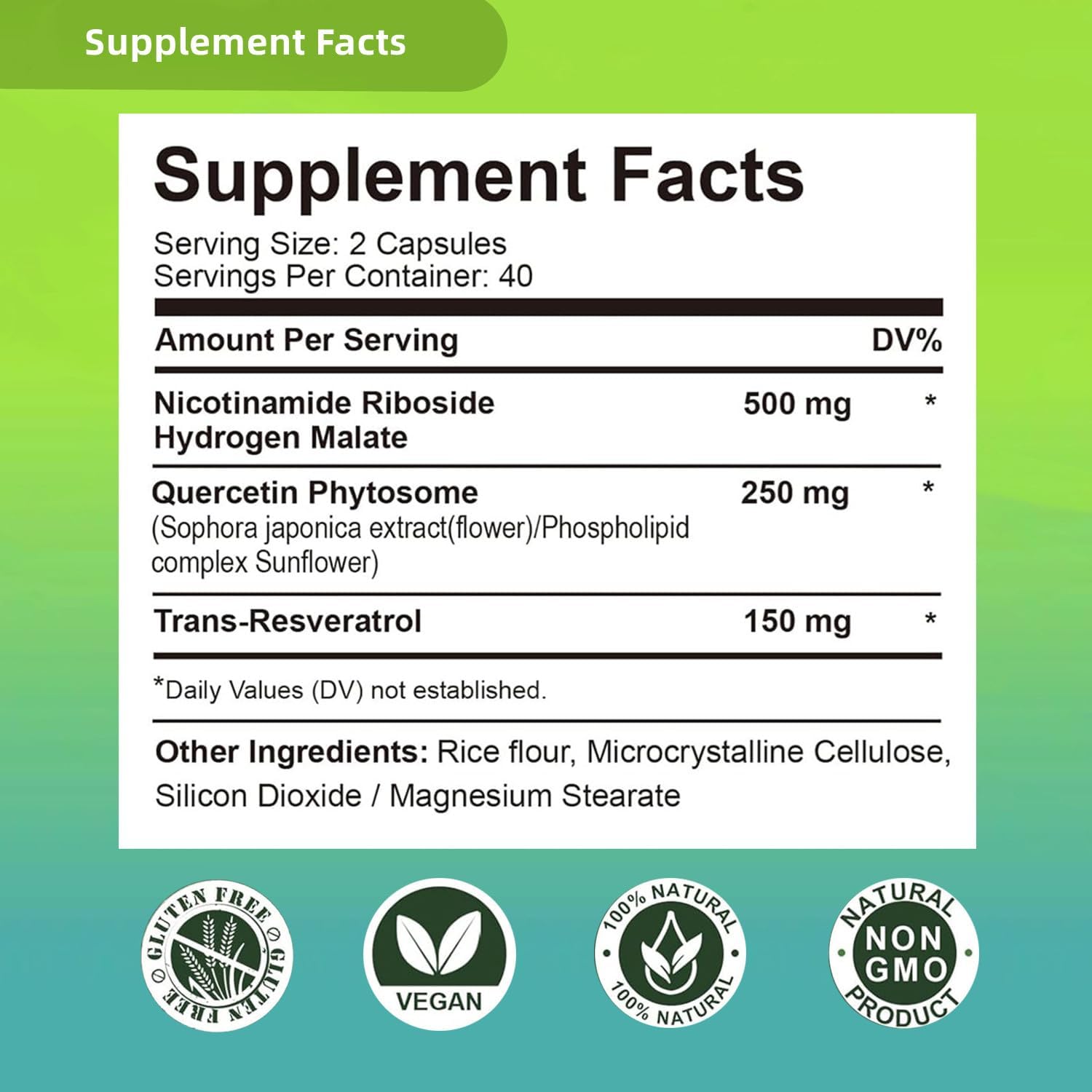 Renyqatt NAD+ Supplement - Liposomal Nicotinamide Riboside - Supplement for Anti-Aging, Energy, Focus - 80 Capsules(1B) - Image 8