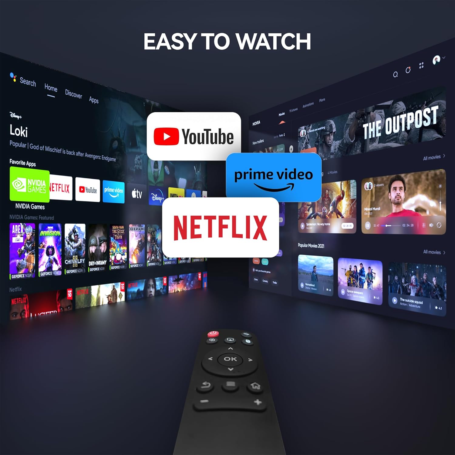 Mini Projector with WiFi and Bluetooth, 150" Portable Projector, 180°Adjustable Stand Smart Projector, 2.4G/5G/6G WiFi with Full HD 1080P, Home Projector Auto Keystone for TV Stick/Laptop/Phone, Gray - Image 7
