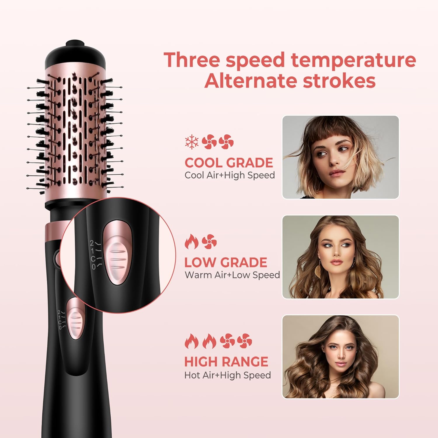Hair Dryer Brush, 3-in-1 Rotating Round Hot Air - Image 8