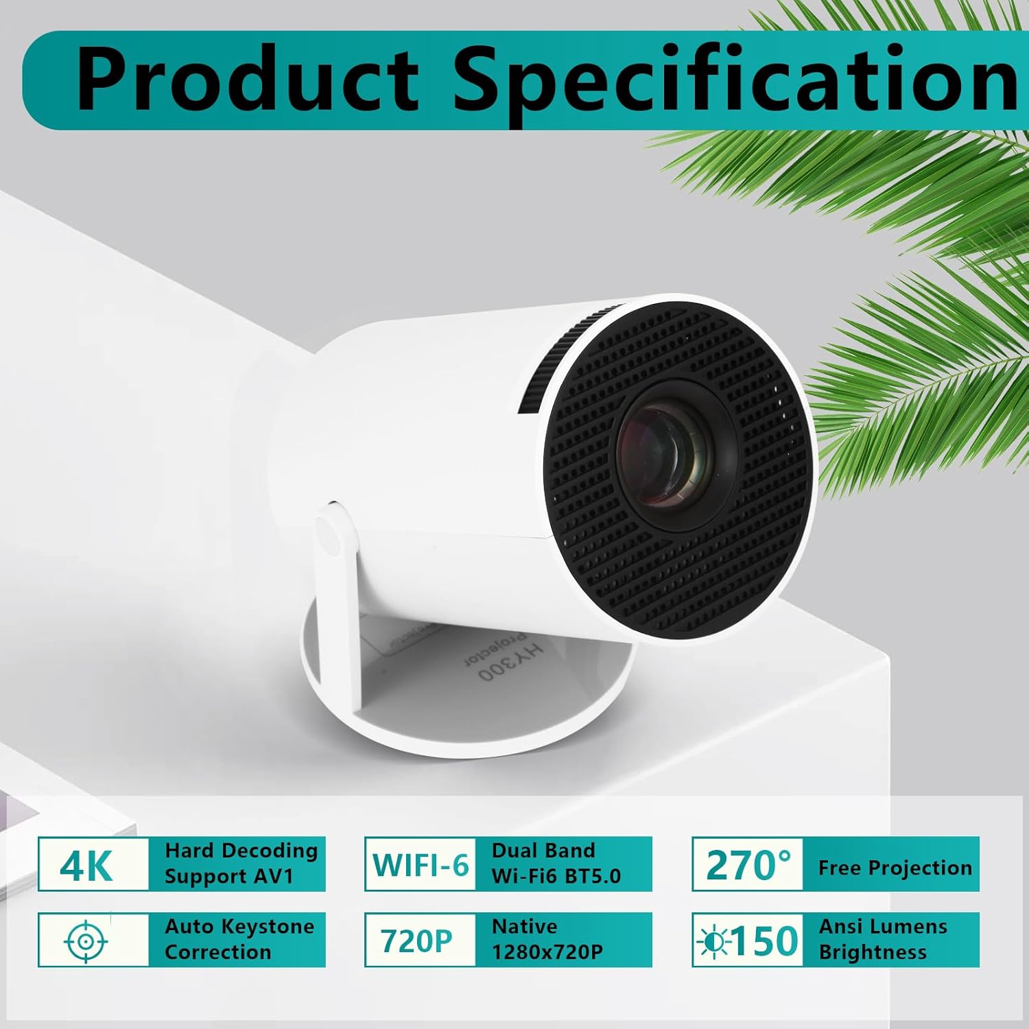 Mini projector portable projector movie home cinema bedroom student dorm projector watch soccer competition basketball match for laptop smartphone build in TV stick play game PS5 Switch - Image 4