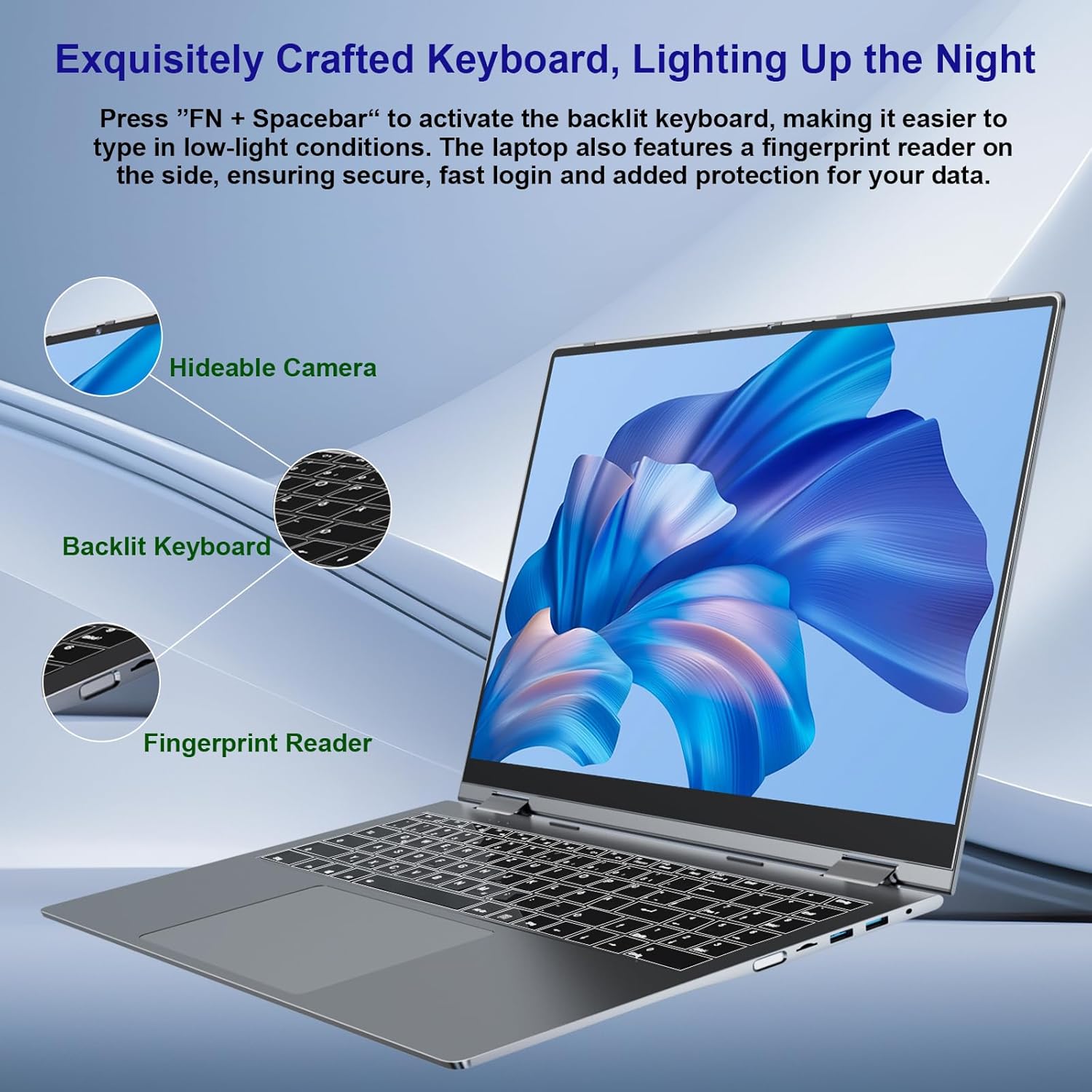 jumper 2 in 1 Laptop, 16 inch Convertible Laptop Computer with IPS FHD 360 Degree Touchscreen, 1152GB Storage, 32GB RAM, Fingerprint Reader, Backlit Keyboard, Celeron N5095, 53.2WH - Image 6