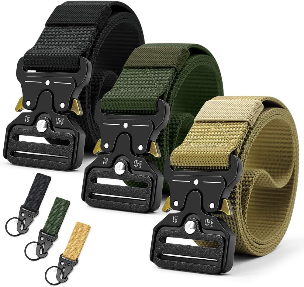 DOOPAI Tactical Belt for Men, 3Pack Military Nylon Web with Heavy Duty Quick Release Metal Buckle - Image 2
