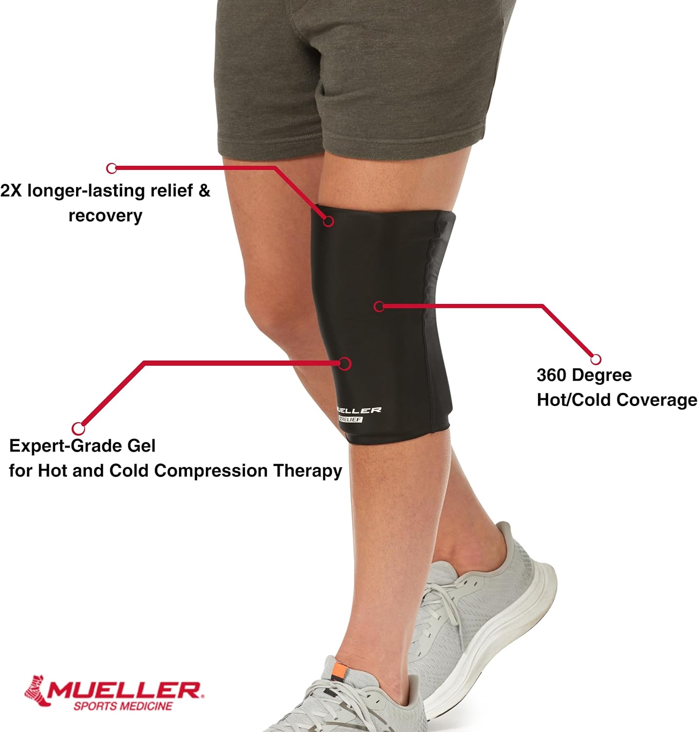 MUELLER Sports Medicine EZ Relief Compression Sleeve, Pain Relief Support for Men and Women, Ideal for Reducing Swelling on Knees, Elbows, Biceps, Wrists, Calves, Feet, Ankles, Fits Right or Left, Black, One Size - Image 6