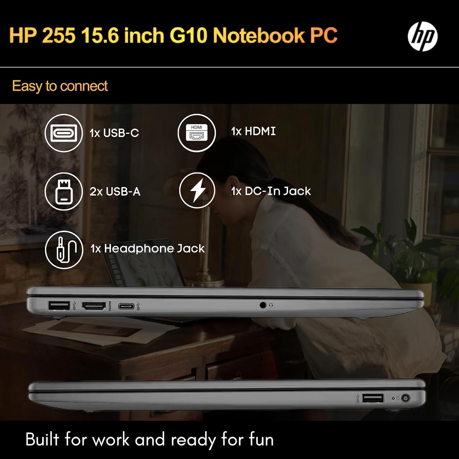 HP 255 G10 Laptop for Home or Work, 16GB RAM, 1TB SSD, 15.6" Full HD, Ryzen 3 7330U (Beat Intel i5-1135G7), HDMI, USB-C, Windows 11 Pro, Business and Fun Ready - Image 7