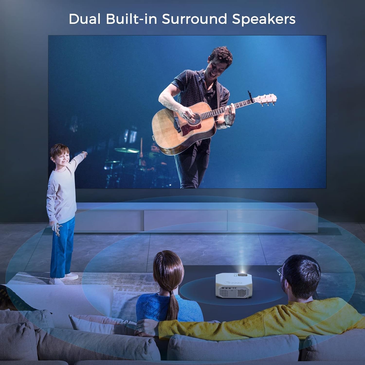 FUDONI Projector, 18000L Projector with 5G WiFi and Bluetooth Native 1080P 4K Support, Outdoor Movie Projector with Screen, Portable Home Theater Projector for iOS/Android/TV Stick/Laptop/HDMI/USB - Image 5