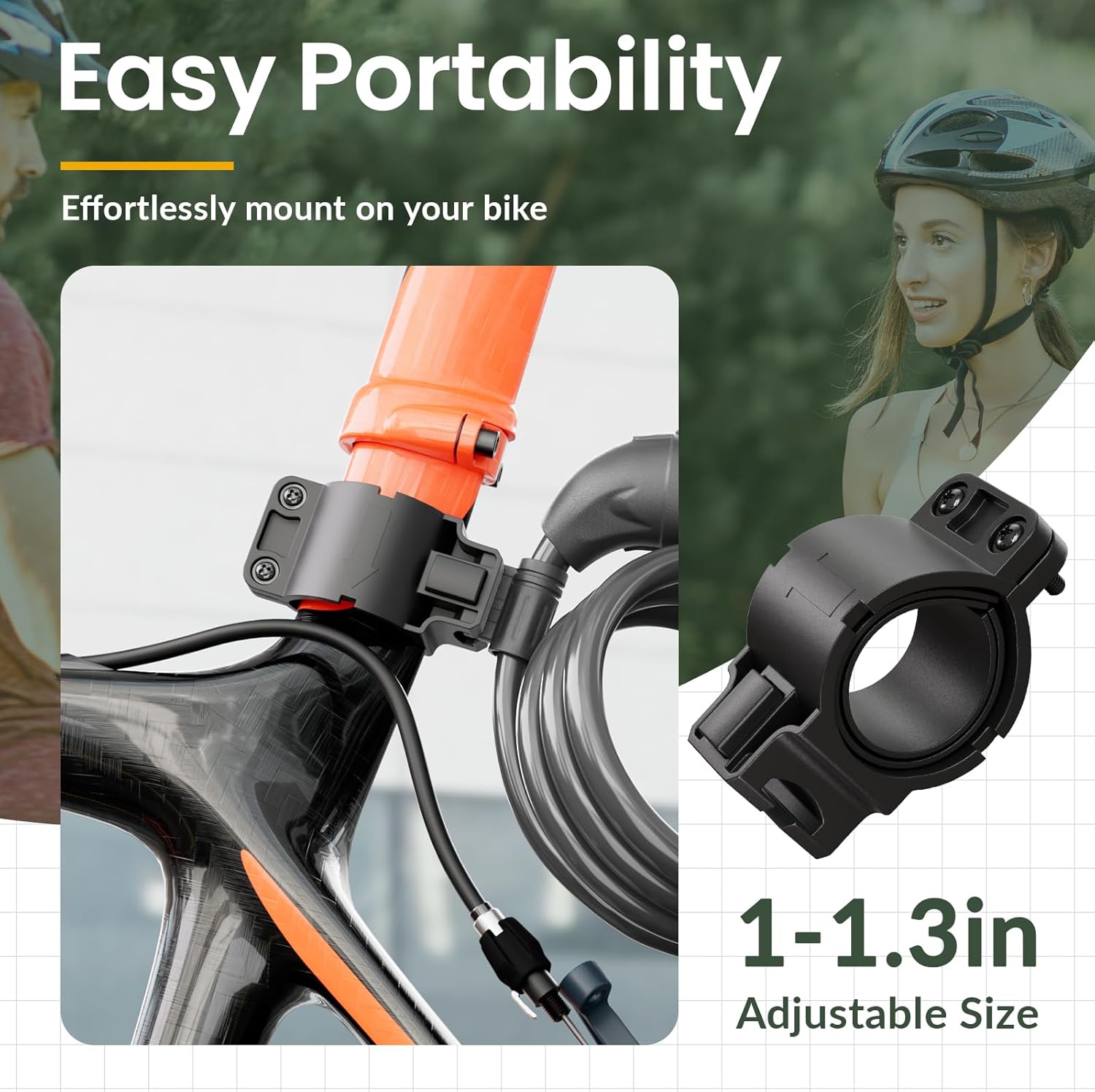 Titanker Bike Lock, Bicycle Lock 4 Feet Cable Lock 1/2 Inch Resettable Bike Lock Combination with Mounting Bracket, Bike Accessories for Bicycle, Electric Scooter, Motorcycle - Image 6
