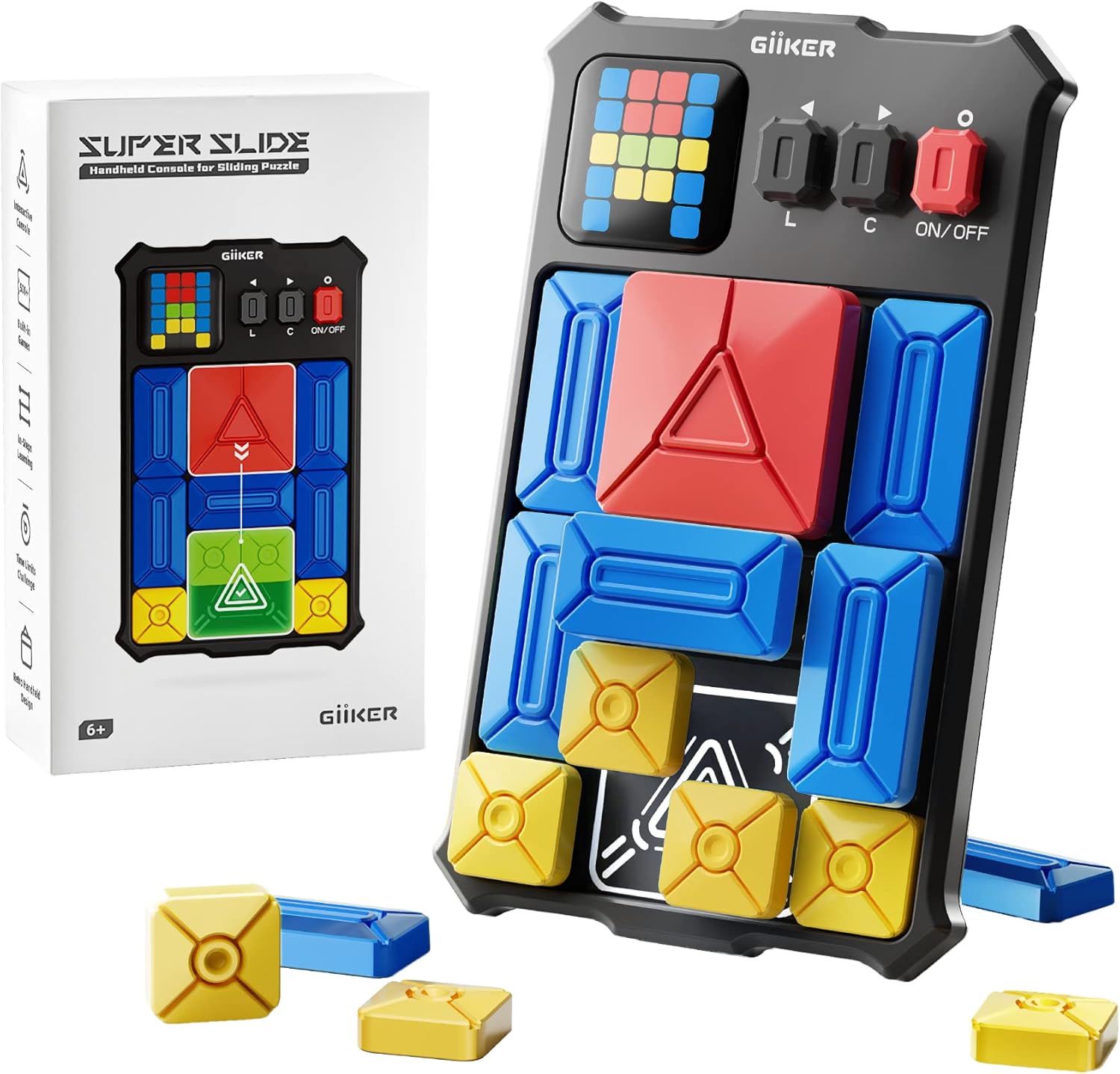 GiiKER Super Slide Puzzle Games, Original 500+ Challenges Brain Teaser Puzzle, Toys for Kids Teens, Travel Games Birthday Gifts Easter Basket Stuffers for Boys Girls, Activities for Road Trips - Image 2