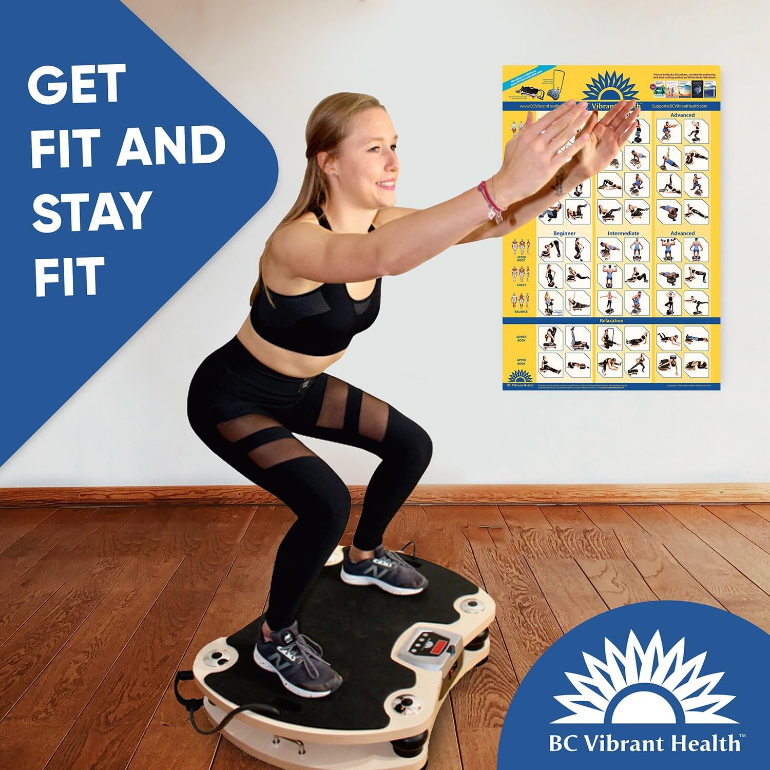 Full Body Vibration Poster Whole Body Vibration Plate Exercise Chart Workout Poster for Vibration Plate Exercise Machine - Image 4