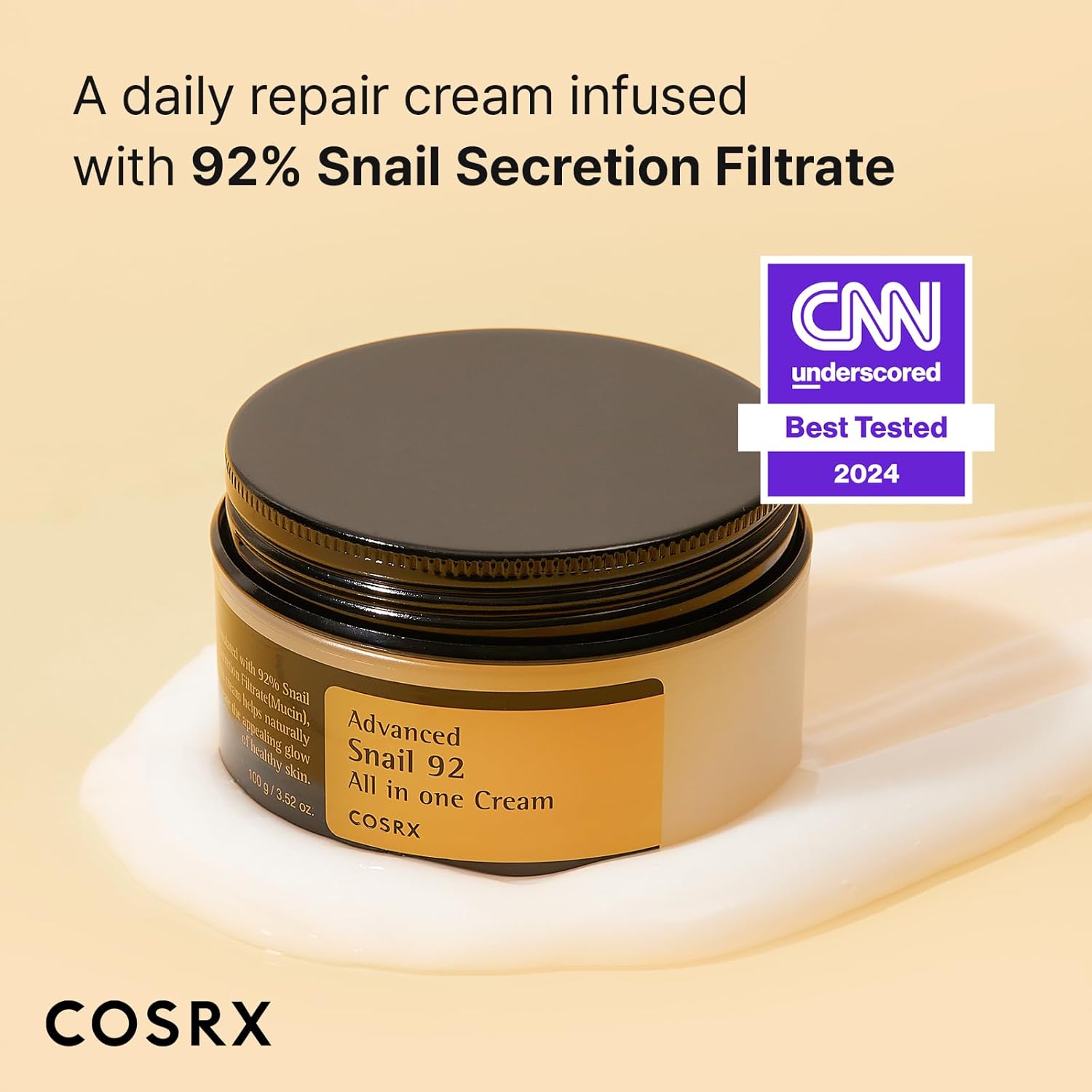 COSRX Snail Mucin 92% Face Moisturizer, 3.52 Oz, Lightweight Moisturing Cream for Soft, Glowy Skin, Korean Skin Care, Korean Moisturizer Face Cream - Image 3