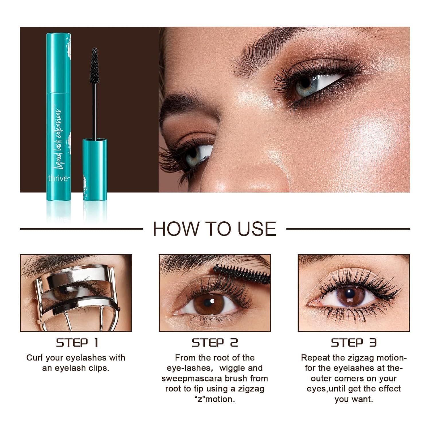 Mascara Liquid Lash Extensions - Brynn Thick and Slender, Waterproof and Sweat Resistant(Black 10.7g/0.38 OZ) - Image 7