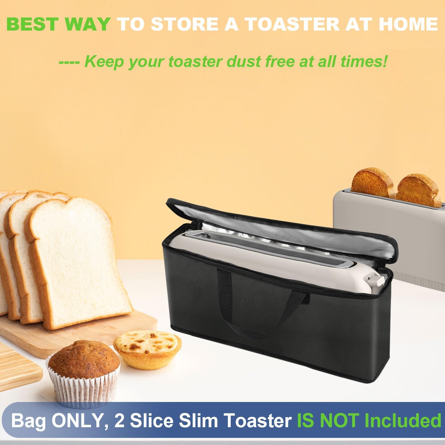 Carrying Bag for Bella 2 Slice Slim Toaster, Portable Outdoor Toaster Travel Carrier Bag Case for Bella, Waterproof & Heat-Resistant 2 Slice Bread Maker Bag with Aluminum Foil Lining - Image 8