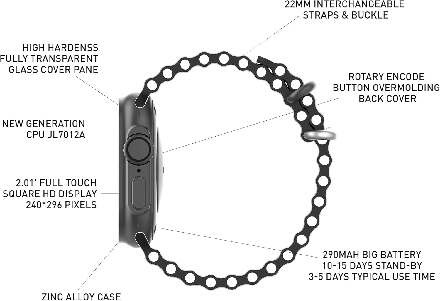 Smart Watch Storm U with BT Calling Gun Metal, Smartwatch for Men, Smartwatch for Women, Sleep Monitor, Blood Pressure and Oxygen Monitor, Voice Assistant, Pedometer Steps, Remote Camera, Watch Bands - Image 3