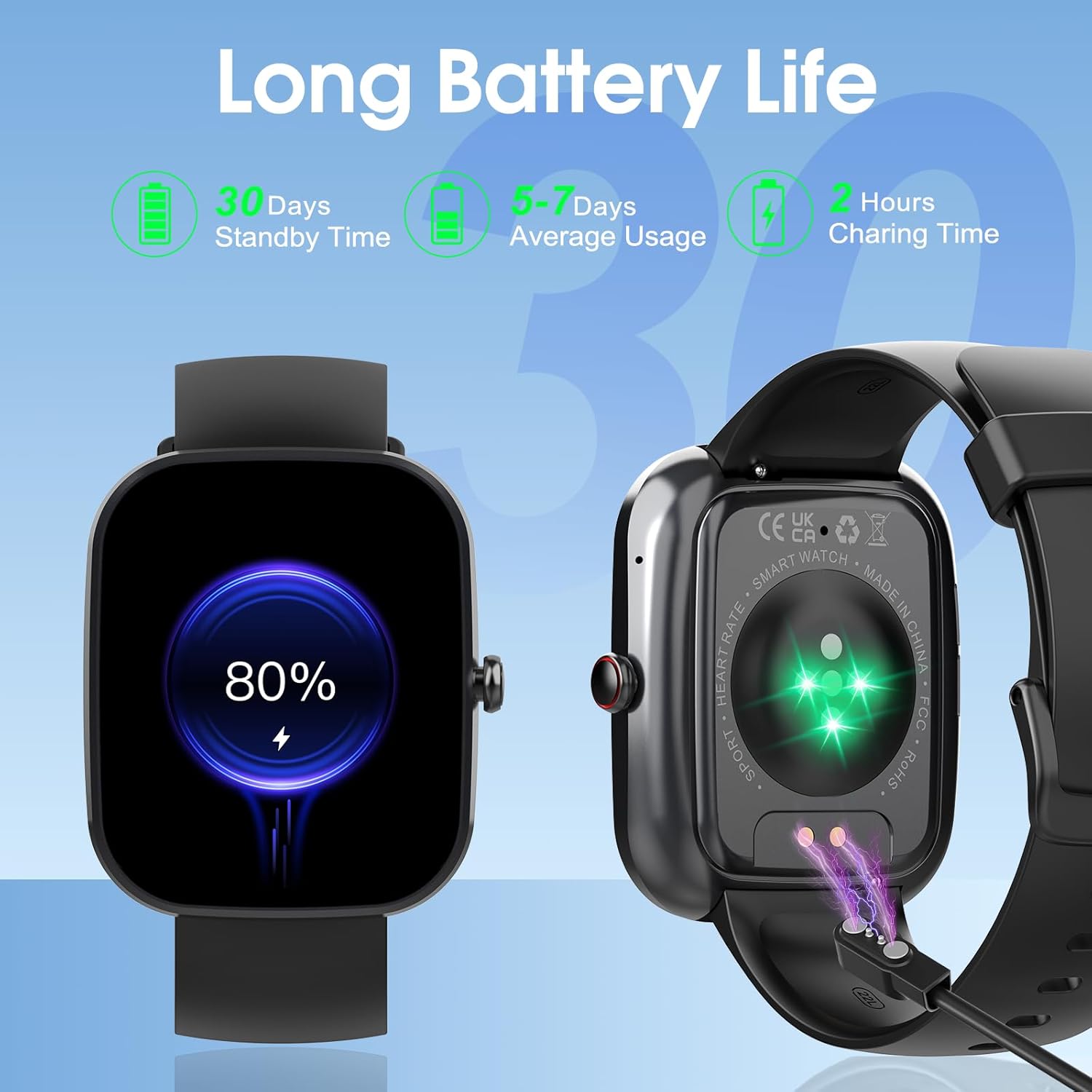 Smart Watch for Men Women Answer/Make Call, 1.91" Touch Smartwatch Heart Rate/Sleep/Steps Monitor, 110+ Sports Fitness Watch, IP68 Waterproof Activity Tracker Watch for Android iOS, Black - Image 8