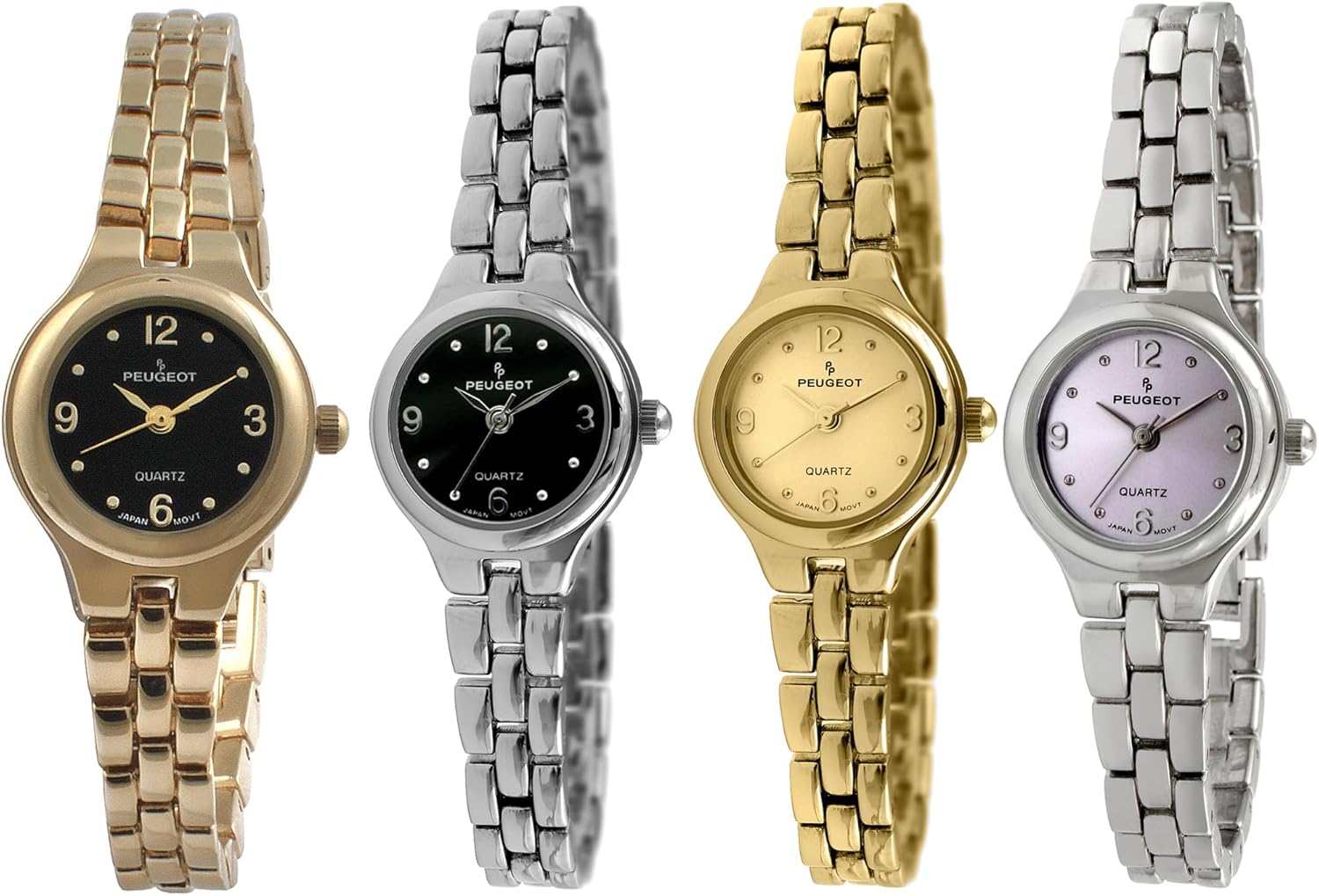 Peugeot Women's 14K Gold Plated Petite Wrist Watch with Link Bracelet - Image 4