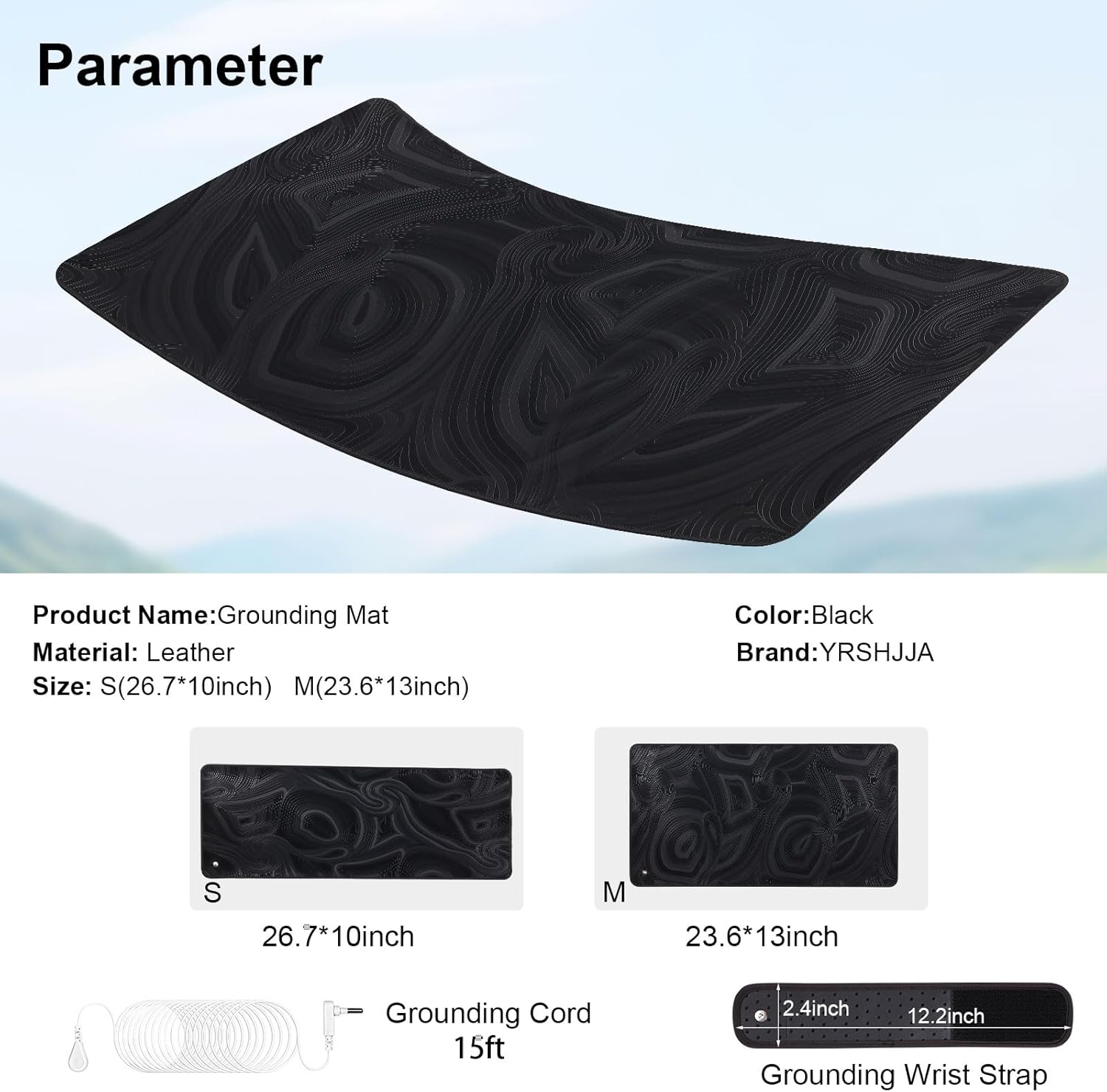 Grounding Mat for Sleep, Energy, Balance, Earth Connected Therapy.Pain and Stress Relief, Enjoy The Grounding Effect Indoors,Grounding Wrist Strap,Geometry Grounding Mat Kit (23.6x13 Inch) - Image 3