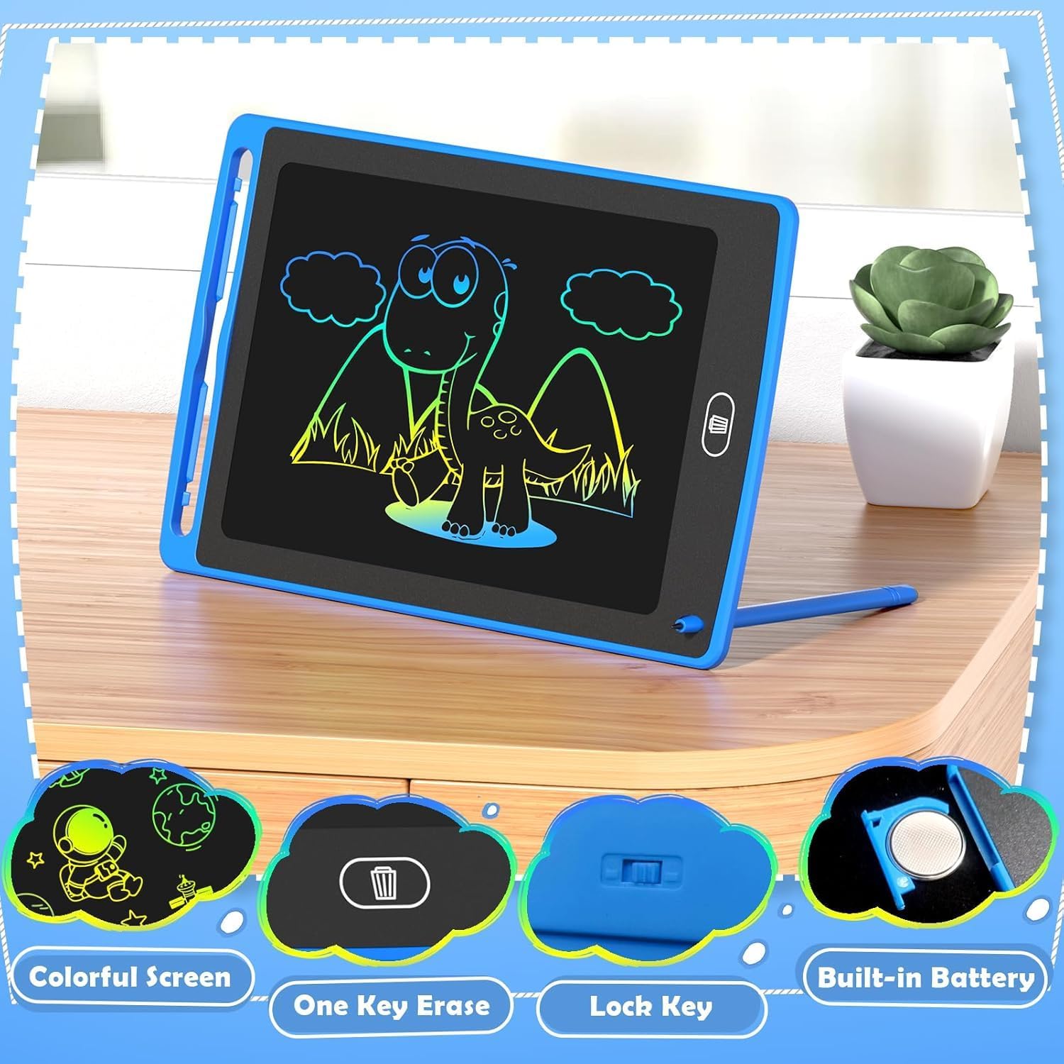 12 Pack LCD Writing Tablet for Kids, 8.5 Inch Colorful Doodle Board Drawing Tablet, Erasable Doodle Pad for Toddlers, Educational Learning Toys Birthday Gifts for Boys Girls Age 3 4 5 6 7 8 - Image 6
