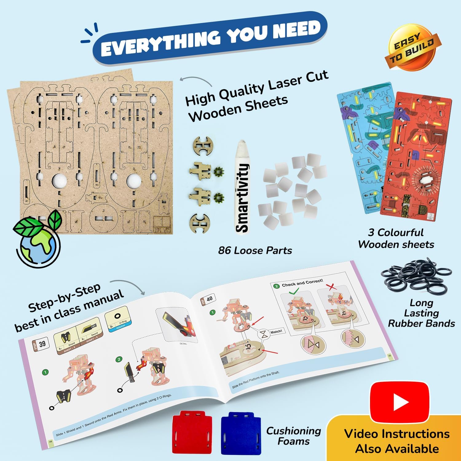Smartivity Clash of Cyborgs Toy for Kids 6-14 Years Old I 2 Players Battle GameI Cool Birthday Gifts Ideas for Boys & Girls | DIY STEM Science Toys for 6,7,8,9,10,11,12,13,14I Wooden Engineering Game - Image 7