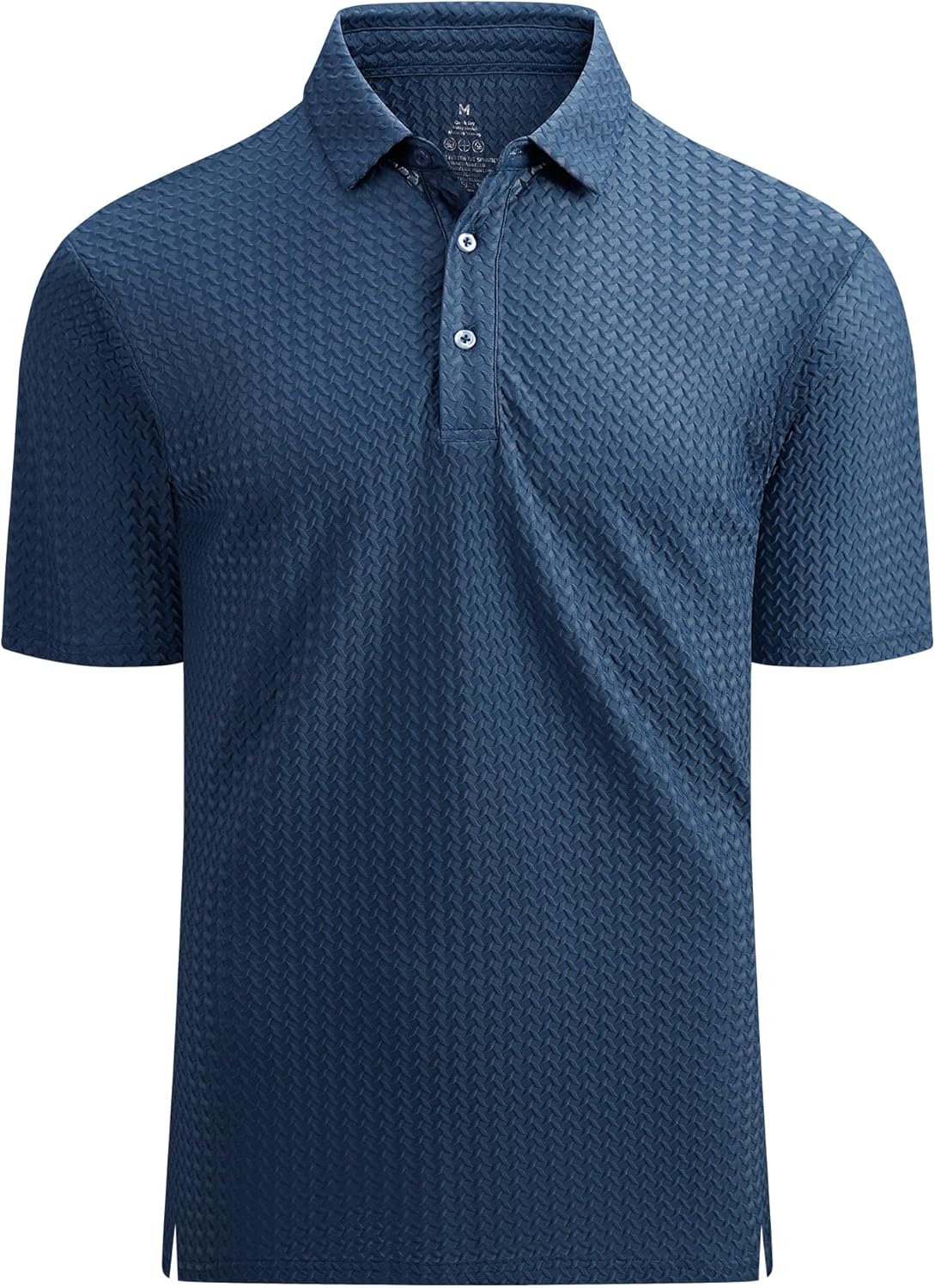 Alex Vando Mens Bubble Jacquard Polo Shirt Super Stretch Short Sleeve Polo Shirts for Men - Image 2