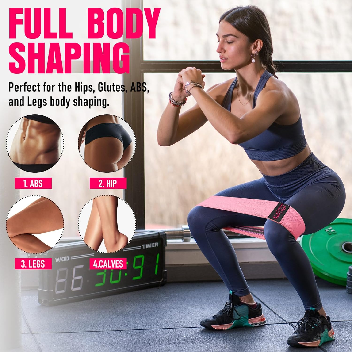 Fabric Resistance Bands for Working Out - Exercise Bands for Women and Men, Booty Bands for Legs and Butt, Yoga, Pilates, Rehab, Fitness and Home Workout - Image 6