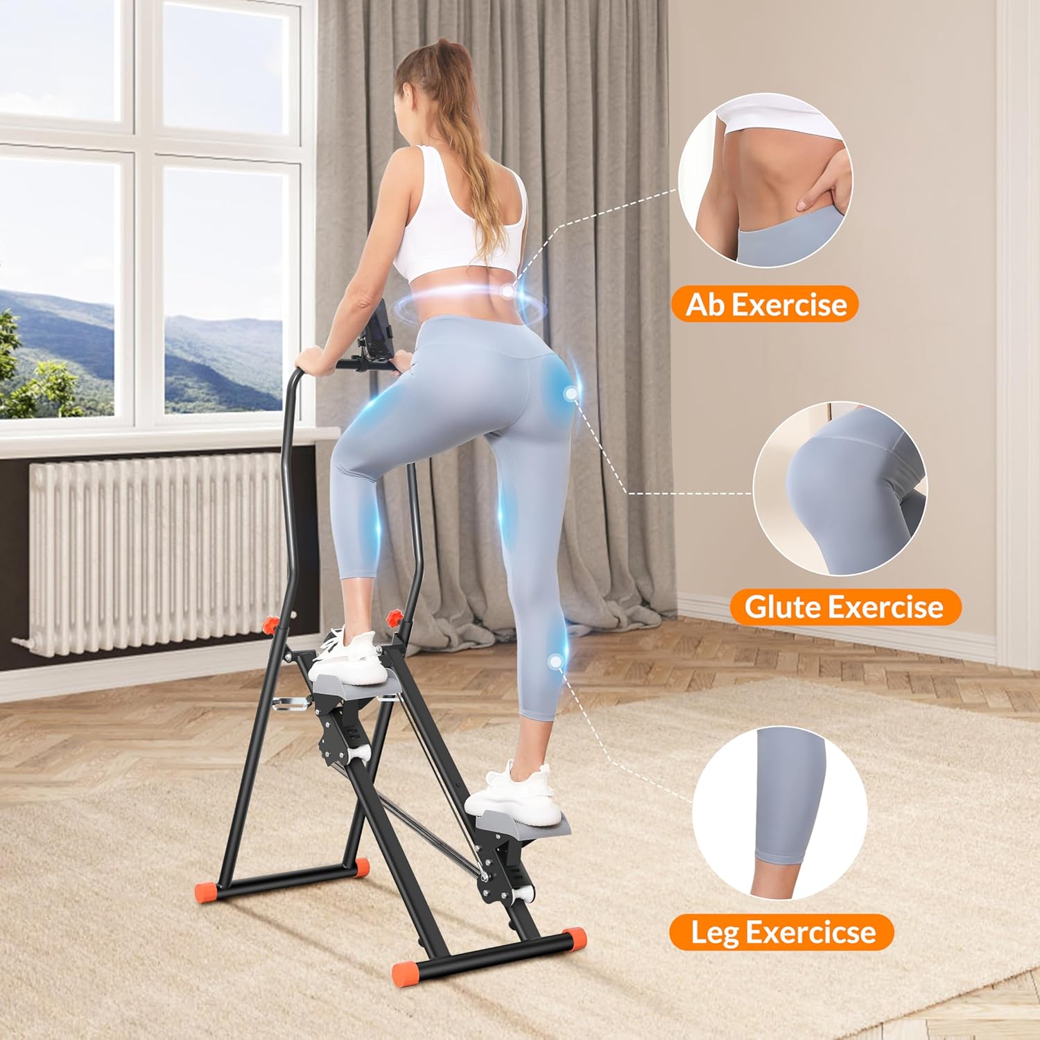 Stair Stepper Resistance Adjustable Vertical Climber Machine Ab Glute and Leg Home Cardio Exerciser - Image 6