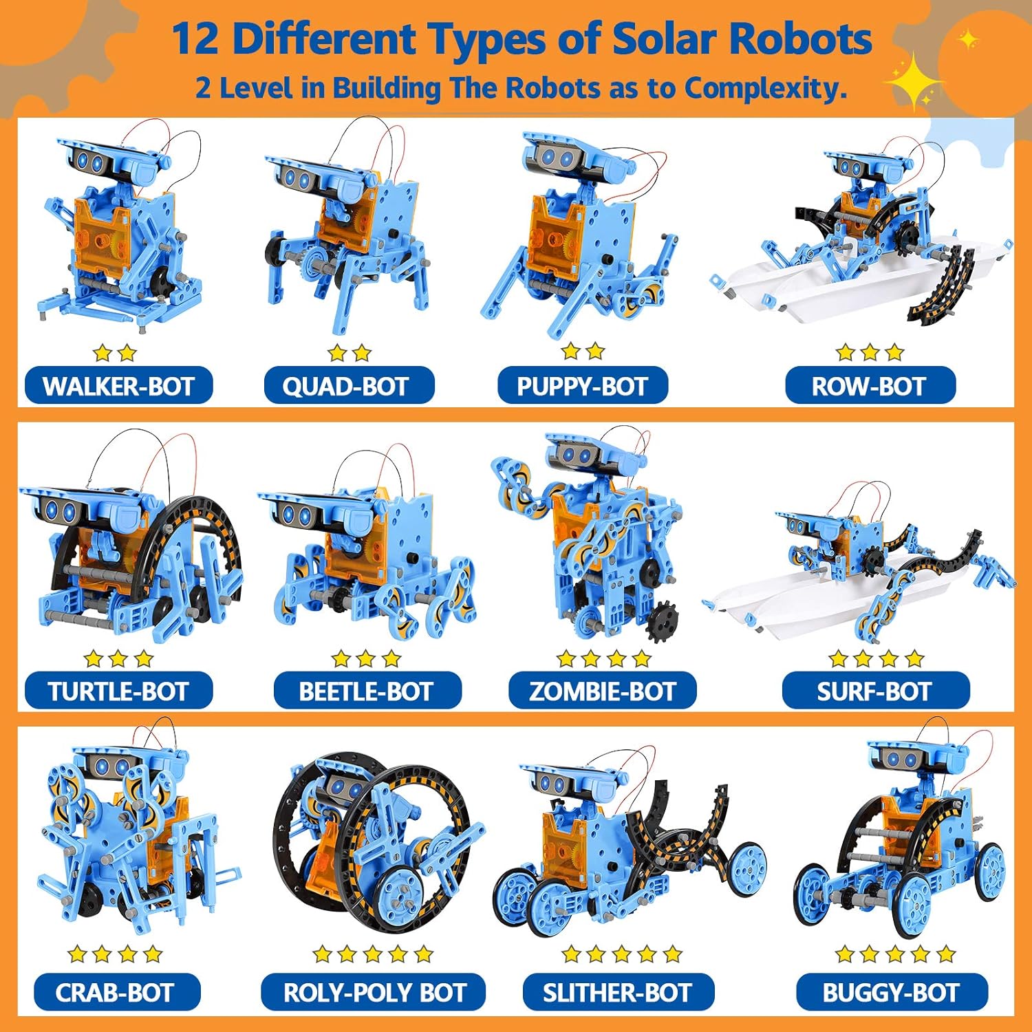 Sillbird STEM 12in1 Solar Robot Toys for Ages 8-13, Solar and Cell Powered Dual Drive Motor DIY Building Science Educational Kit, Gift for Kids 8 9 10 11 12 13 Years Old - Image 3