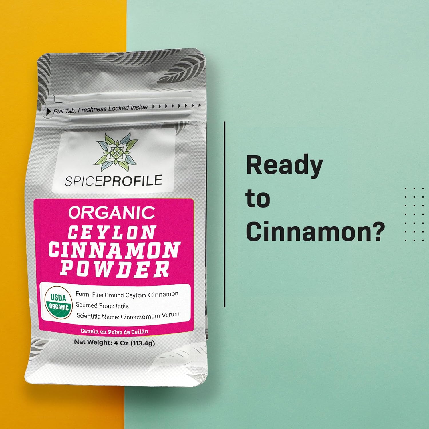 Spice Profile USDA Organic Ceylon Cinnamon Powder, Lab Tested for Heavy Metals, Resealable 4oz Pouch, Dalchini, Canela de Ceilán - Image 9