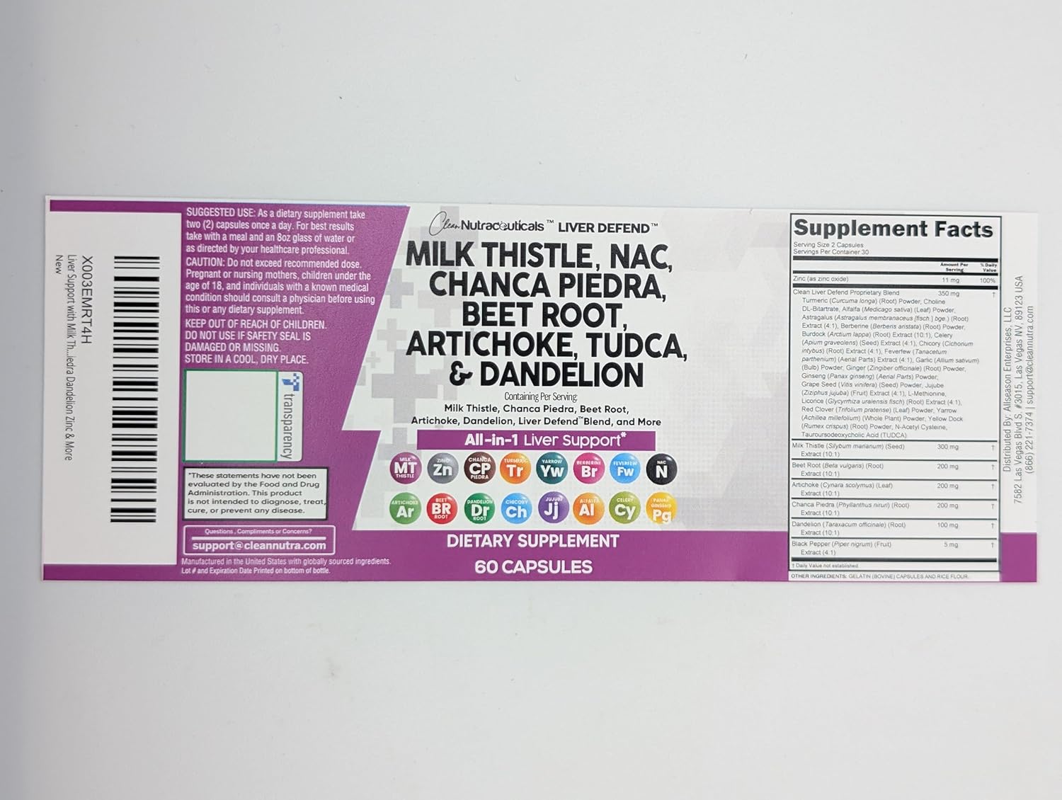 Clean Nutraceuticals Milk Thistle NAC Chanca Piedra Beet Root Artichoke Dandelion Root - Liver Cleanse Supplement Plus TUDCA Choline & Ginger - 2Pack - Image 10