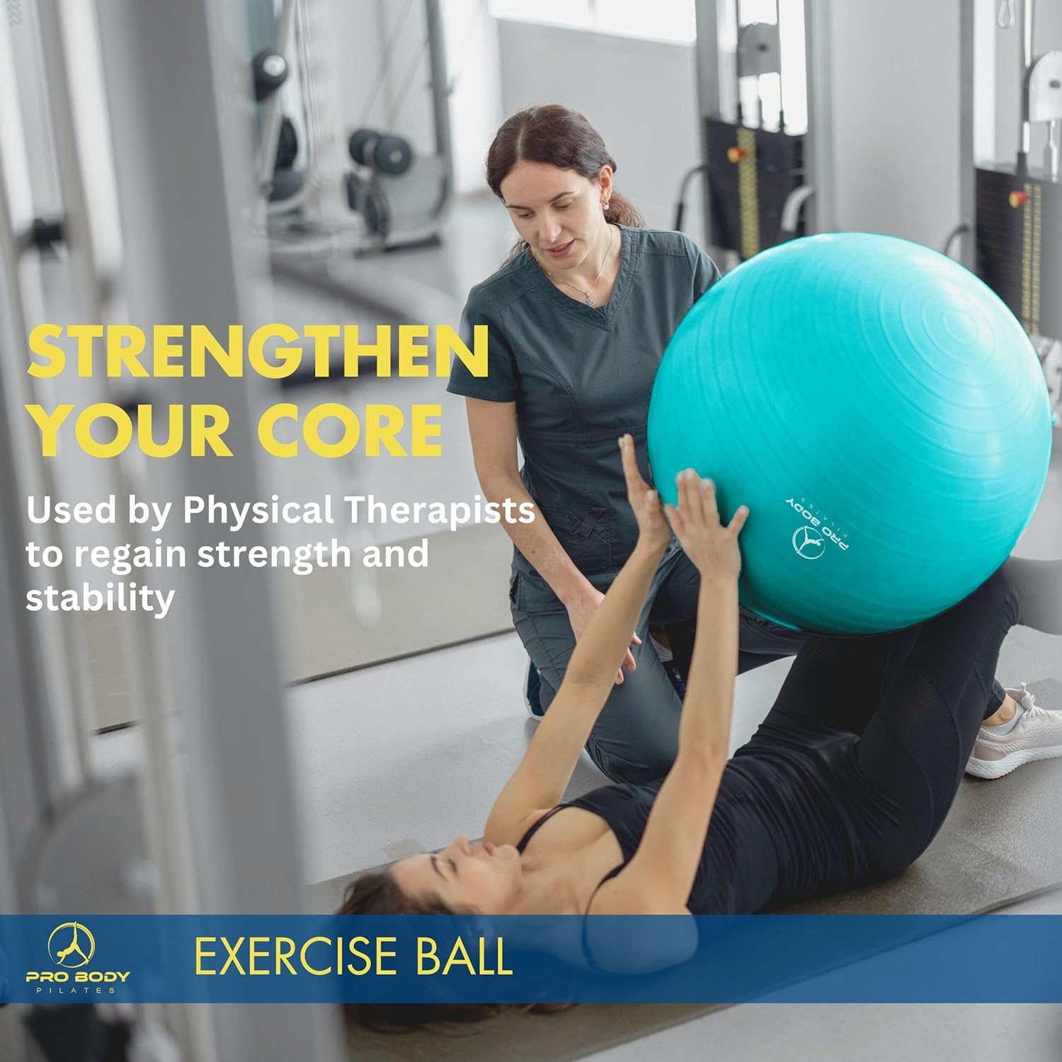 ProBody Pilates Exercise Ball - Multiple Sizes Gym Grade Balance Ball for Fitness, Yoga, Workout, Pregnancy & Physical Therapy - Image 8