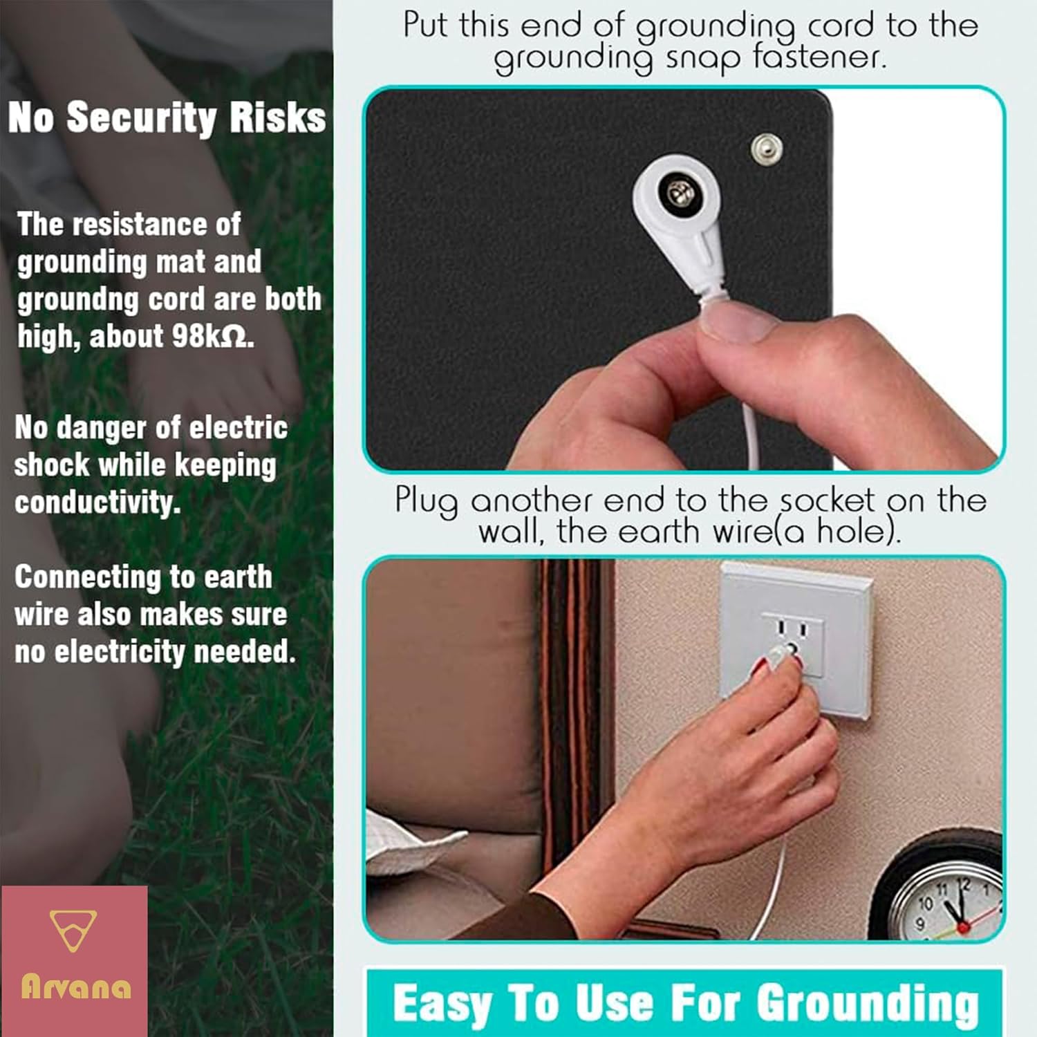 Grounding Mat 39.4"x11.8" - Large Earthing Pad for Stress Relief & Inflammation Reduction, Earth Therapy for Work, Relaxation & Sleep, Anti-Static Waterproof Grounding Sheet for Bed & Desk - Image 9